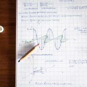 Math problems written on the paper