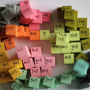 wooden math dice colourful. Education